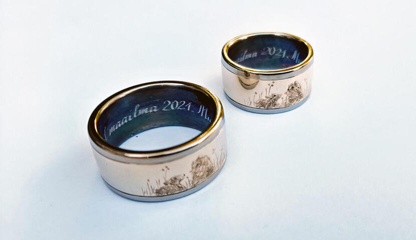  Titaan, timaskus ja nioobium sõrmused. Kullast ja hõbedast valmistatud käsitööna unikaalsed abielusõrmused ja ehted.