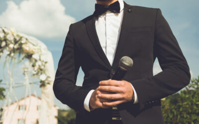 toastmaster at a wedding. mc.