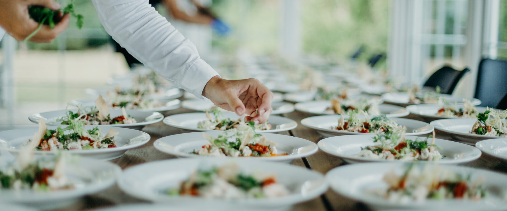 Preparing the wedding reception