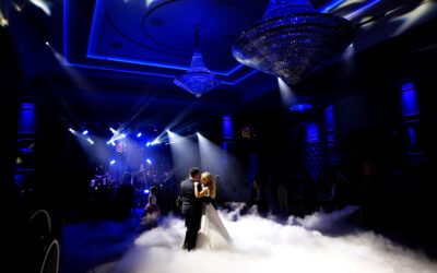 Beautiful wedding couple dancing on their wedding
